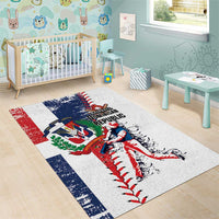 Baseball Dominican Republic Area Rug Come On Team DR Grunge Style