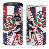 Personalized Baseball Dominican Republic 4 in 1 Can Cooler Tumbler Come On Team DR Grunge Style