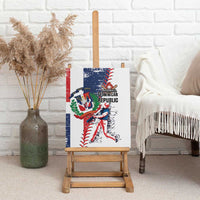 Baseball Dominican Republic Canvas Wall Art Come On Team DR Grunge Style