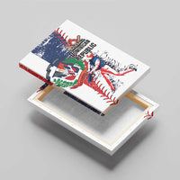 Baseball Dominican Republic Canvas Wall Art Come On Team DR Grunge Style