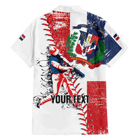 Personalized Baseball Dominican Republic Family Matching Tank Maxi Dress and Hawaiian Shirt Come On Team DR Grunge Style