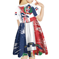 Personalized Baseball Dominican Republic Kid Short Sleeve Dress Come On Team DR Grunge Style