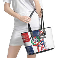 Baseball Dominican Republic Leather Tote Bag Come On Team DR Grunge Style