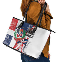 Baseball Dominican Republic Leather Tote Bag Come On Team DR Grunge Style