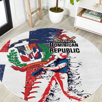 Baseball Dominican Republic Round Carpet Come On Team DR Grunge Style