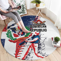 Baseball Dominican Republic Round Carpet Come On Team DR Grunge Style