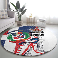 Baseball Dominican Republic Round Carpet Come On Team DR Grunge Style