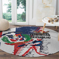 Baseball Dominican Republic Round Carpet Come On Team DR Grunge Style