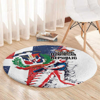 Baseball Dominican Republic Round Carpet Come On Team DR Grunge Style