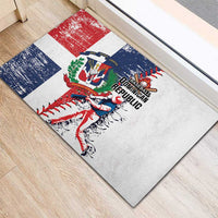 Baseball Dominican Republic Rubber Doormat Come On Team DR Grunge Style