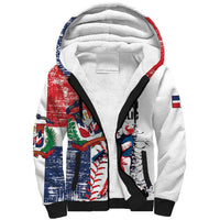 Personalized Baseball Dominican Republic Sherpa Hoodie Come On Team DR Grunge Style