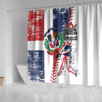 Baseball Dominican Republic Shower Curtain Come On Team DR Grunge Style