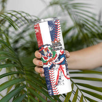 Personalized Baseball Dominican Republic Skinny Tumbler Come On Team DR Grunge Style