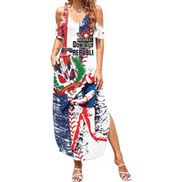 Personalized Baseball Dominican Republic Summer Maxi Dress Come On Team DR Grunge Style