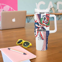 Personalized Baseball Dominican Republic Tumbler With Handle Come On Team DR Grunge Style