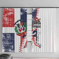 Baseball Dominican Republic Window Curtain Come On Team DR Grunge Style