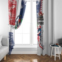 Baseball Dominican Republic Window Curtain Come On Team DR Grunge Style