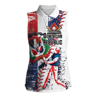 Personalized Baseball Dominican Republic Women Sleeveless Polo Shirt Come On Team DR Grunge Style