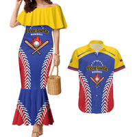 Custom Baseball Venezuela Couples Matching Mermaid Dress and Hawaiian Shirt Team Venezuela Go Champions