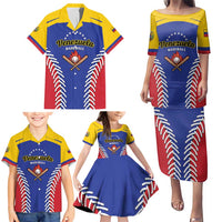 Custom Baseball Venezuela Family Matching Puletasi and Hawaiian Shirt Team Venezuela Go Champions