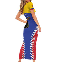 Custom Baseball Venezuela Family Matching Short Sleeve Bodycon Dress and Hawaiian Shirt Team Venezuela Go Champions