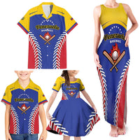 Custom Baseball Venezuela Family Matching Tank Maxi Dress and Hawaiian Shirt Team Venezuela Go Champions