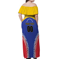Custom Baseball Venezuela Off Shoulder Maxi Dress Team Venezuela Go Champions