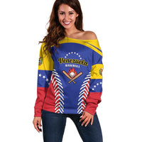 Custom Baseball Venezuela Off Shoulder Sweater Team Venezuela Go Champions