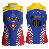 Custom Baseball Venezuela Women Sleeveless Polo Shirt Team Venezuela Go Champions