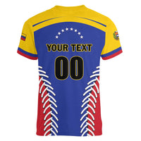 Custom Baseball Venezuela Women V-Neck T-Shirt Team Venezuela Go Champions