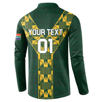 Custom South Africa 2024 Rugby Button Sweatshirt Go Springboks Protea Pattern - Wonder Print Shop