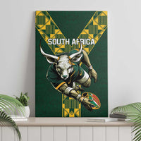 Custom South Africa 2024 Rugby Canvas Wall Art Go Springboks Protea Pattern - Wonder Print Shop