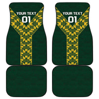 Custom South Africa 2024 Rugby Car Mats Go Springboks Protea Pattern - Wonder Print Shop