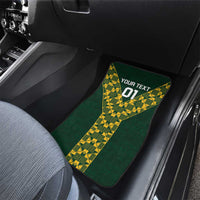 Custom South Africa 2024 Rugby Car Mats Go Springboks Protea Pattern - Wonder Print Shop