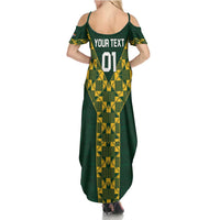 Custom South Africa 2024 Rugby Family Matching Summer Maxi Dress and Hawaiian Shirt Go Springboks Protea Pattern - Wonder Print Shop