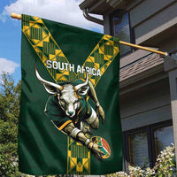Custom South Africa 2024 Rugby Garden Flag Go Springboks Protea Pattern - Wonder Print Shop