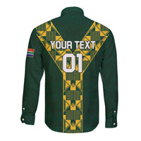 Custom South Africa 2024 Rugby Long Sleeve Button Shirt Go Springboks Protea Pattern - Wonder Print Shop