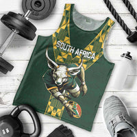 Custom South Africa 2024 Rugby Men Tank Top Go Springboks Protea Pattern - Wonder Print Shop