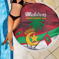Personalized Maldives Independence Day 1965 Beach Blanket Dhivehi Raajjeyge Jumhooriyyaa - Wonder Print Shop