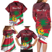 Personalized Maldives Independence Day 1965 Family Matching Long Sleeve Bodycon Dress and Hawaiian Shirt Dhivehi Raajjeyge Jumhooriyyaa - Wonder Print Shop