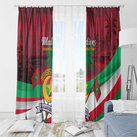 Personalized Maldives Independence Day 1965 Window Curtain Dhivehi Raajjeyge Jumhooriyyaa - Wonder Print Shop