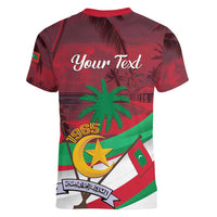 Personalized Maldives Independence Day 1965 Women V-Neck T-Shirt Dhivehi Raajjeyge Jumhooriyyaa - Wonder Print Shop