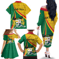 Personalized Benin Independence Day 1960 Family Matching Off The Shoulder Long Sleeve Dress and Hawaiian Shirt Fraternite Justice Travail - Wonder Print Shop