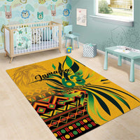 Jamaica Independence Day 1962 Area Rug Jumieka Streamertail Reggae Pattern