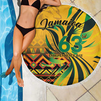 Jamaica Independence Day 1962 Beach Blanket Jumieka Streamertail Reggae Pattern