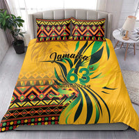 Jamaica Independence Day 1962 Bedding Set Jumieka Streamertail Reggae Pattern