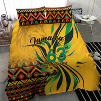 Jamaica Independence Day 1962 Bedding Set Jumieka Streamertail Reggae Pattern