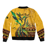 Personalized Jamaica Independence Day 1962 Bomber Jacket Jumieka Streamertail Reggae Pattern