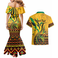 Personalized Jamaica Independence Day 1962 Couples Matching Mermaid Dress and Hawaiian Shirt Jumieka Streamertail Reggae Pattern