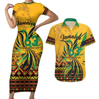 Personalized Jamaica Independence Day 1962 Couples Matching Short Sleeve Bodycon Dress and Hawaiian Shirt Jumieka Streamertail Reggae Pattern